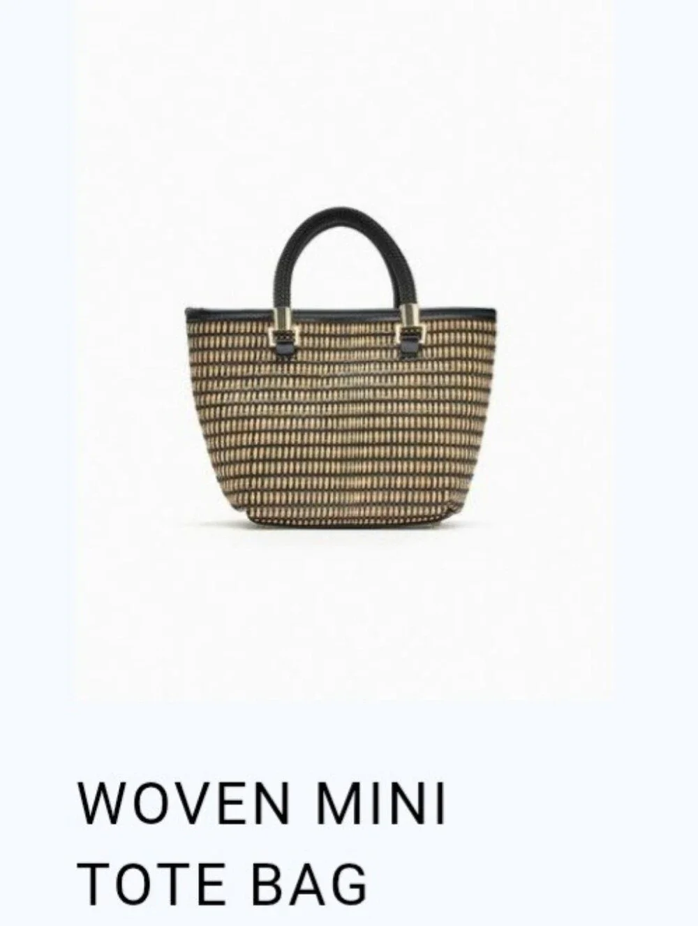 Black & Gold Woven Top-Handle Women’s Handbag